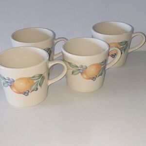 Vintage Corningware Abundance Fruit Coffee Tea Cups Mugs Set of 4